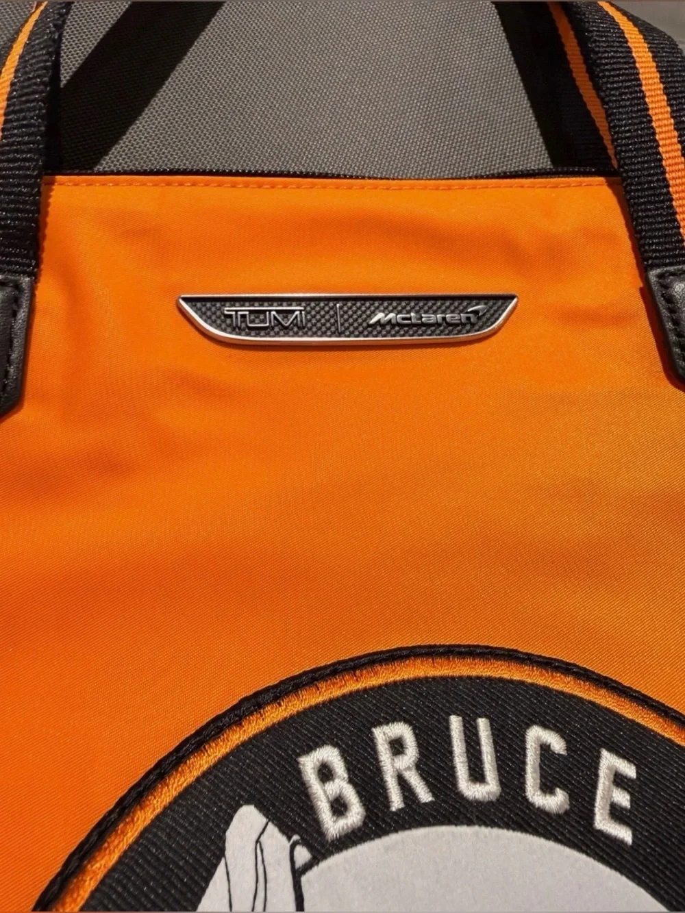 NEW Tumi McLaren 23.0” JUST IN CASE Racing Helmet Logo TOTE BAG - PAPAYA ORANGE